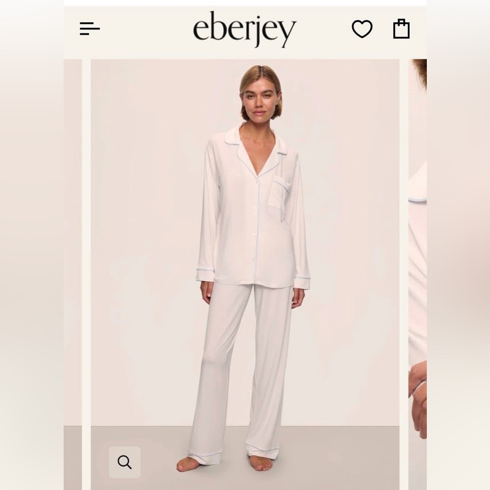 Eberjey Classic White Pajama Set